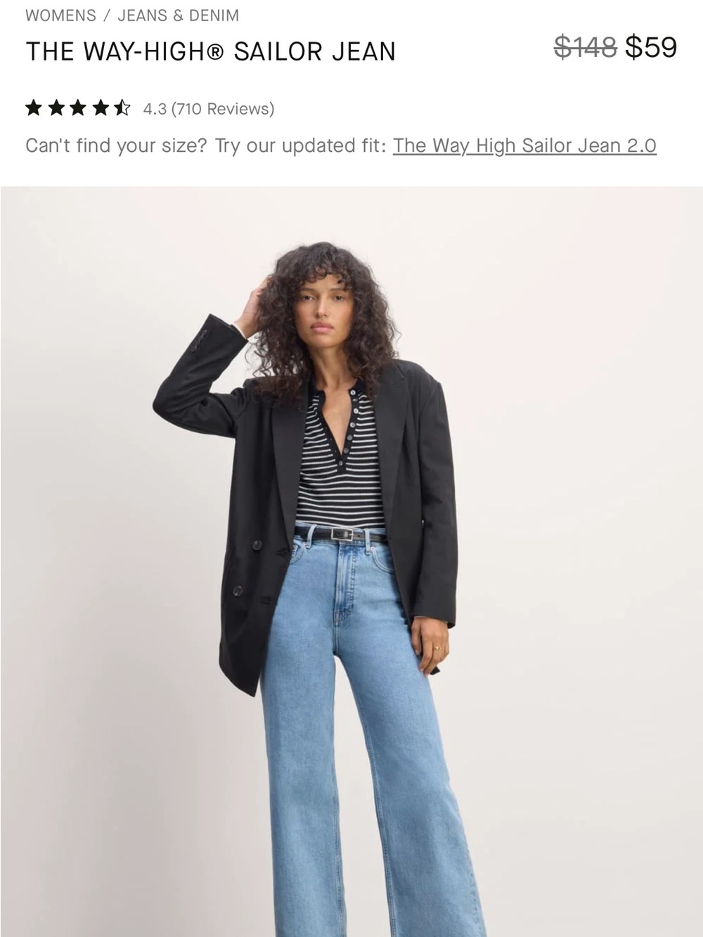 Everlane Way-High Sailor Jean in Shallow Beach